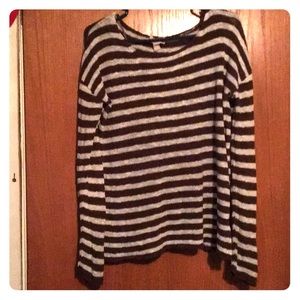 Olive and White Forever 21 striped sweater